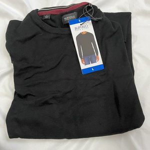 NWT Buffalo Men's Long sleeve Sweater, Black, Size L